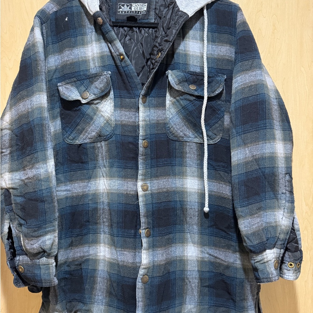 Blue Plaid Hooded Jacket